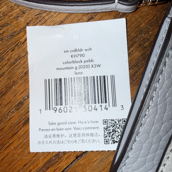 •KATE SPADE•NWT MOUNTAIN GRAY & WHITE COLORBLOCK LENA SMALL CARD HOLDER WRISTLET - Picture 9 of 9